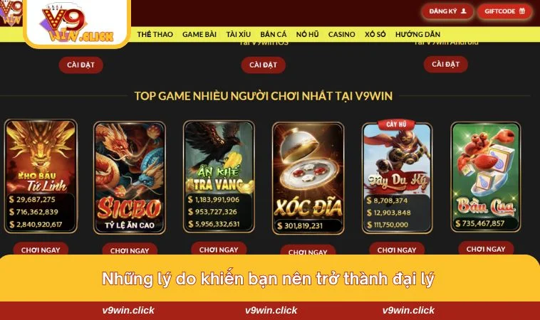 dai ly v9win 4 Những lợi ích của việc trở thành đại lý cho sân chơi là cực kỳ nhiều