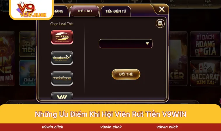 rut tien v9win 2 Những điểm nổi bật khi thực hiện giao dịch tại cổng game