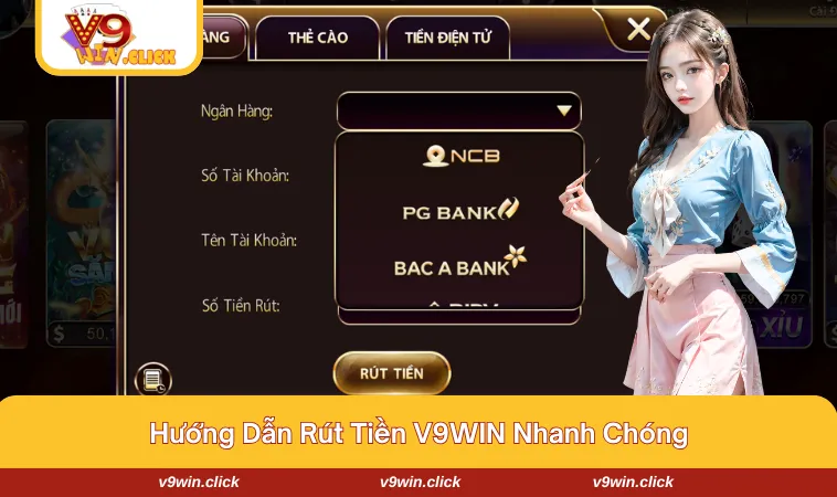 Thao tác rút tiền nhanh chóng
